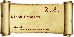 Klenk Arnolda névjegykártya